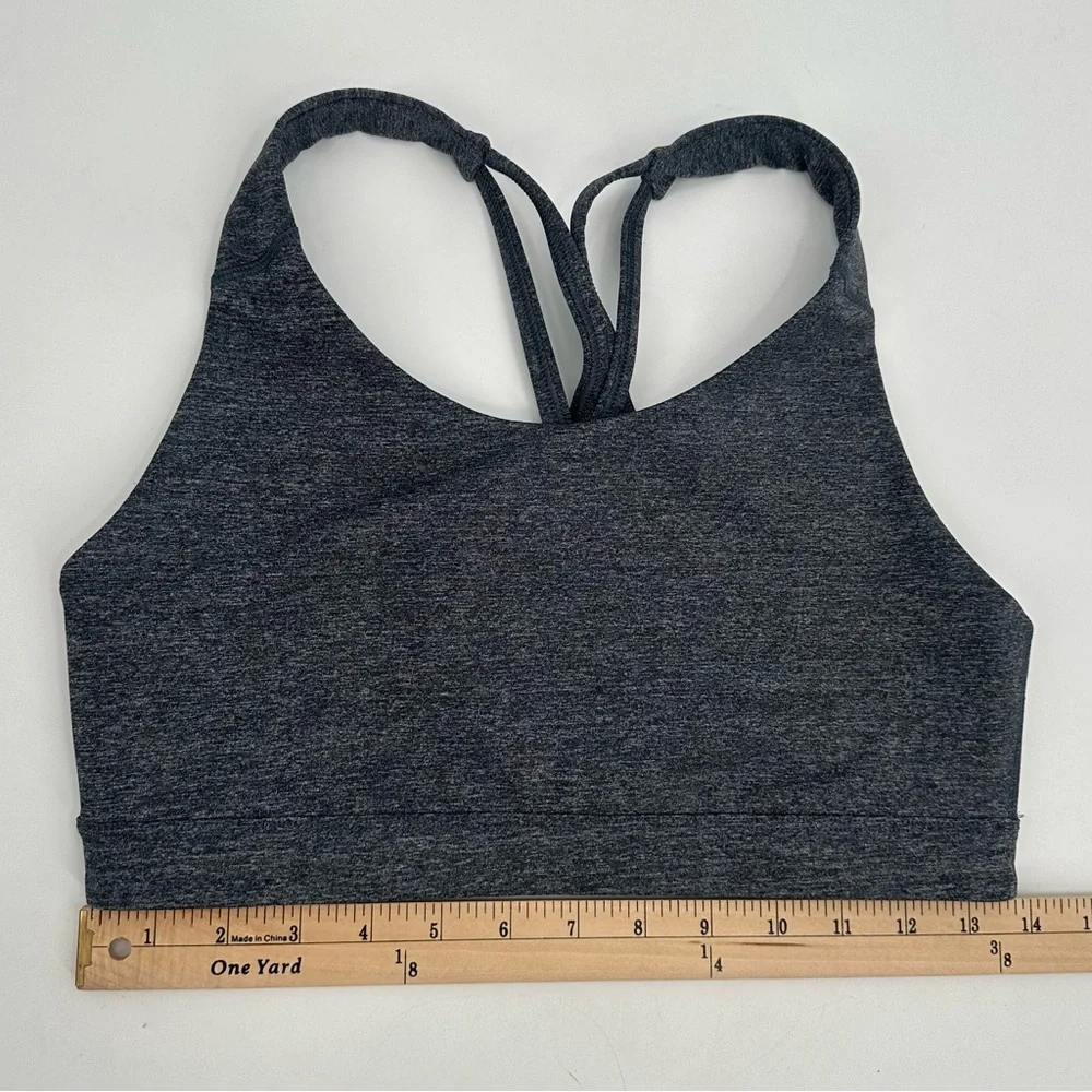 OLD NAVY Sports Bra Womens L Powerpress Medium Support Strappy Carbon